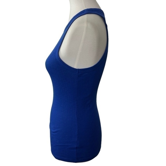 Sundry Ringer Cobalt NWT Crew Neck Ribbed Racerback Tank Size 1 - Picture 3 of 7